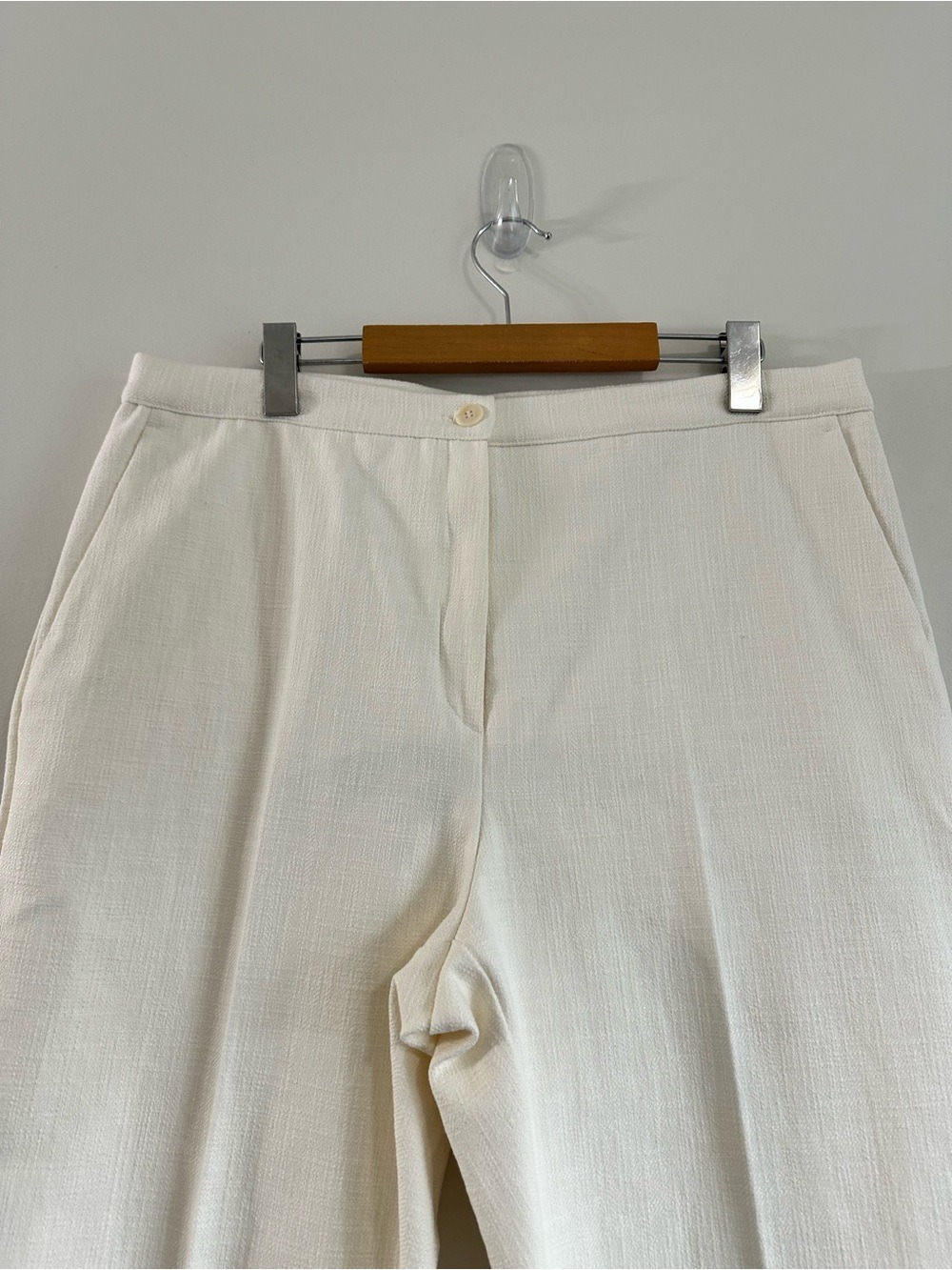 Marina Rinaldi Cream Fringe Hem Pants Size 12 NWT - Picture 12 of 12